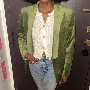 Green Velvet Women's Blazer